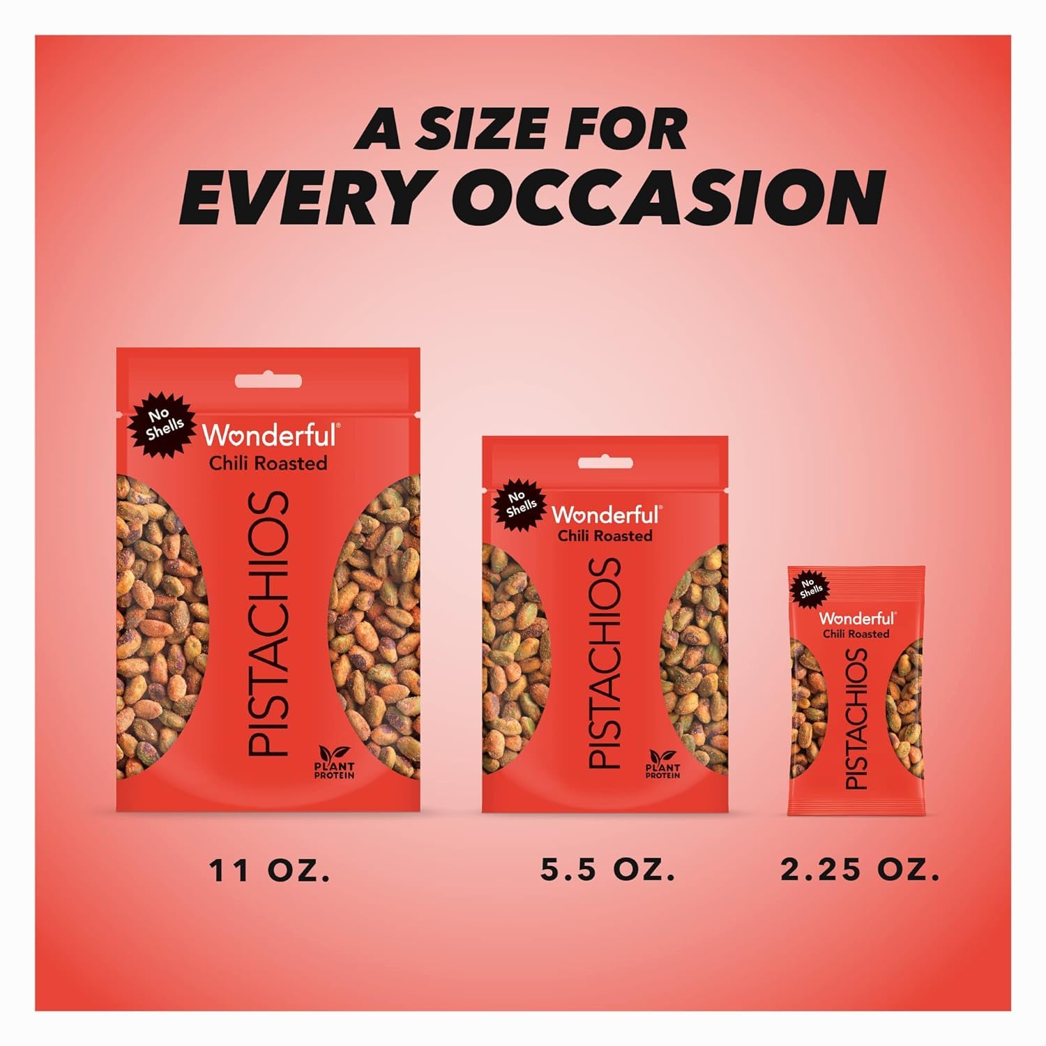 Wonderful Pistachios No Shells, Chili Roasted Nuts - 2.25 Ounce (Pack of 8) | High Protein Snacks, Gluten Free, Healthy Pantry Staples | Perfect for Office Snacks, Travel & On-the-Go Nutrition