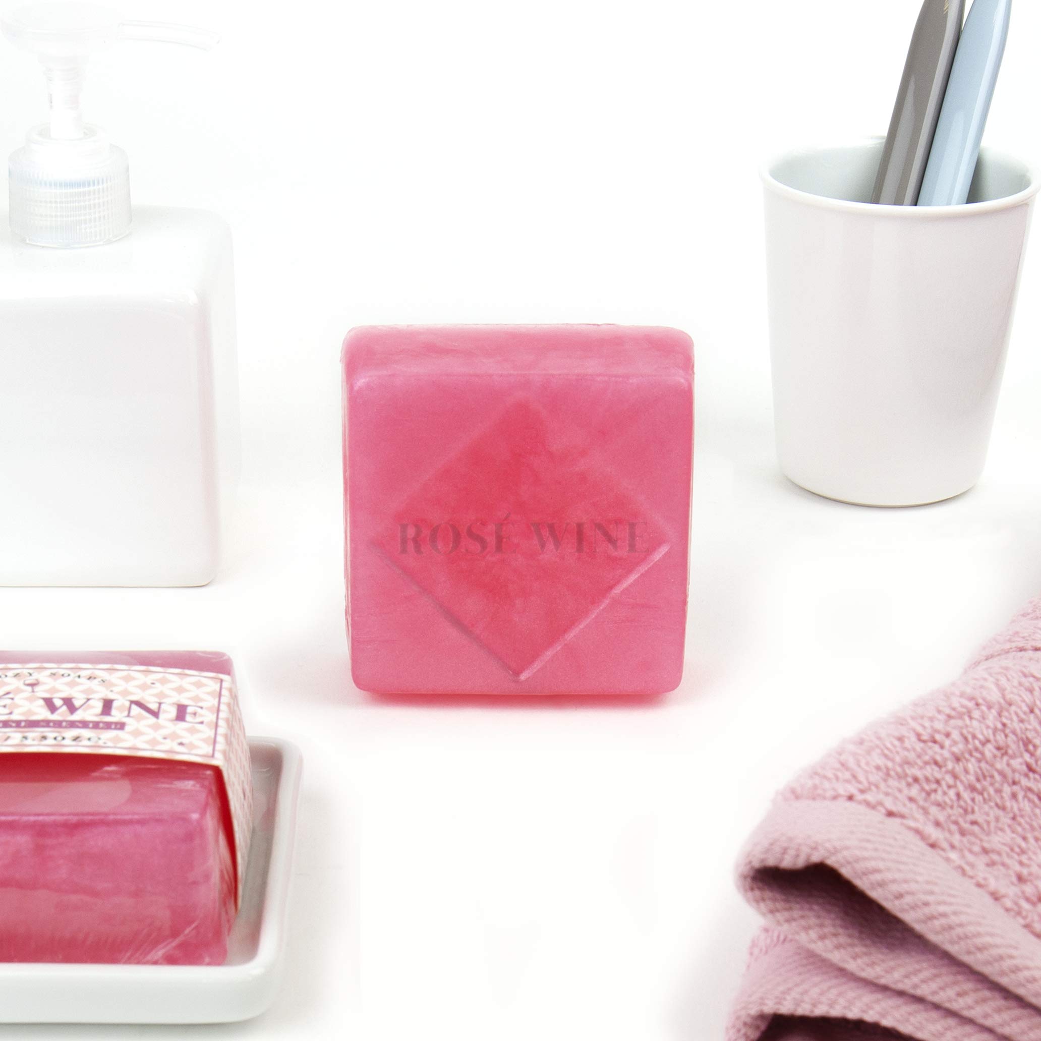 Gift Republic Rose Wine Boozy Soap Bar - Luxurious Alcohol-Infused Bath Soap for Women, Perfect Gift for Valentine's Day, Bridal Showers & Self-Care Pampering