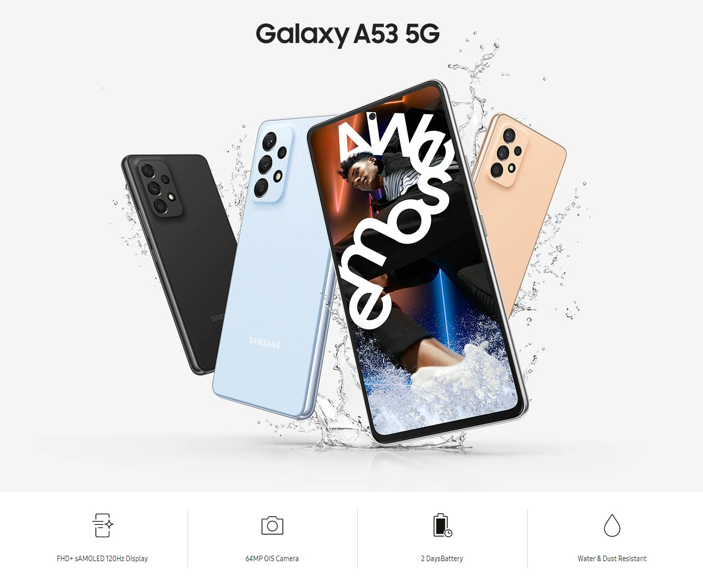 SAMSUNG Galaxy A53 5G Unlocked Smartphone (128GB, 6GB RAM) - 6.5