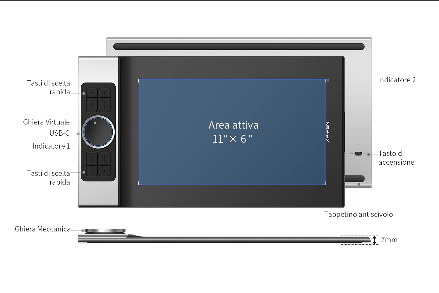 XP-PEN Deco Pro MW Bluetooth 5.0 Wireless Drawing Tablet with Battery-Free Stylus - 8 Customizable Shortcut Keys for Digital Art, Photo Editing & Design - Compatible with Android Devices - Perfect for Artists, Designers & Content Creators