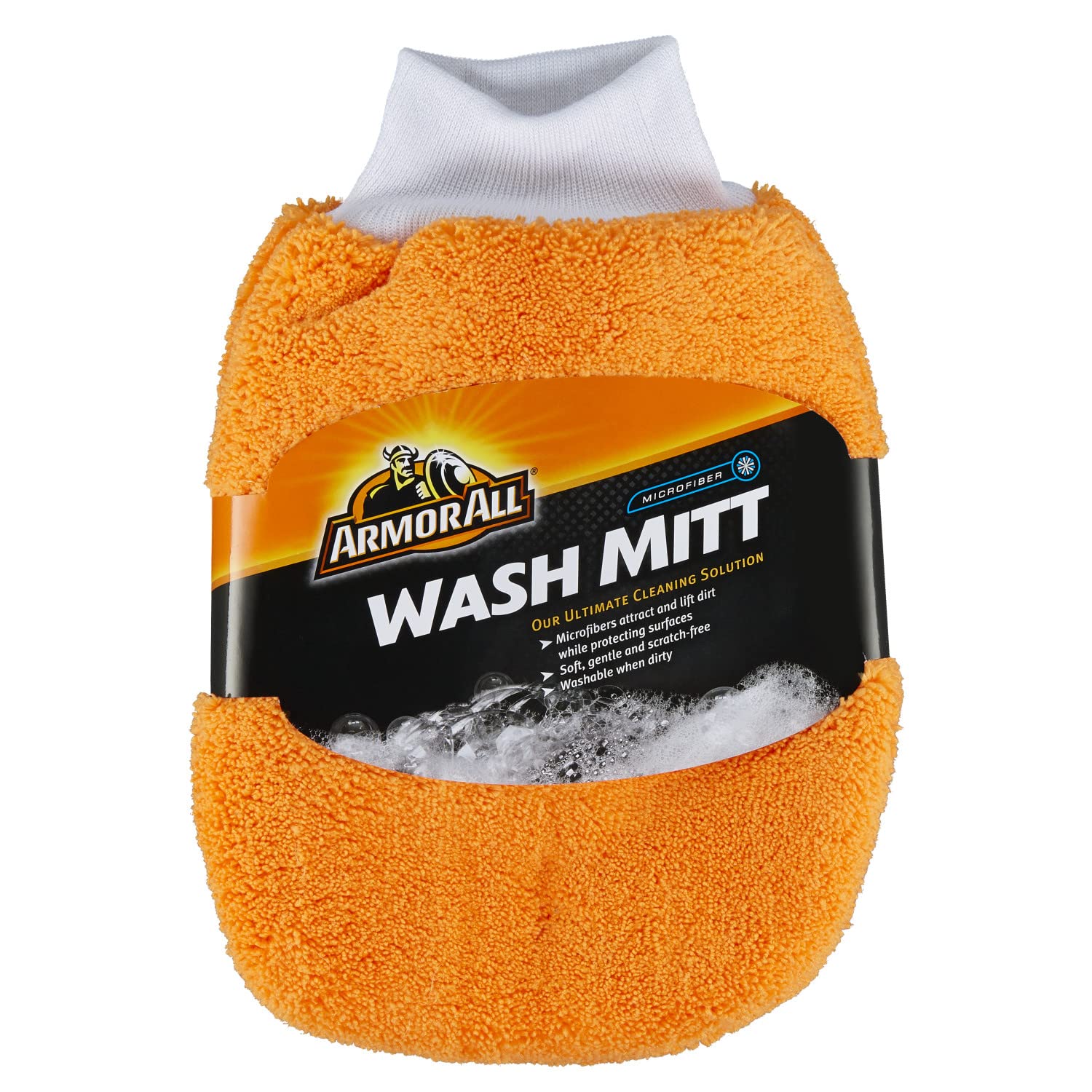 Armor All Microfiber Car Wash Mitt - Premium Car Wash Glove for Cars, Trucks & Motorcycles - Scratch-Free Cleaning for Auto Detailing & Vehicle Washing
