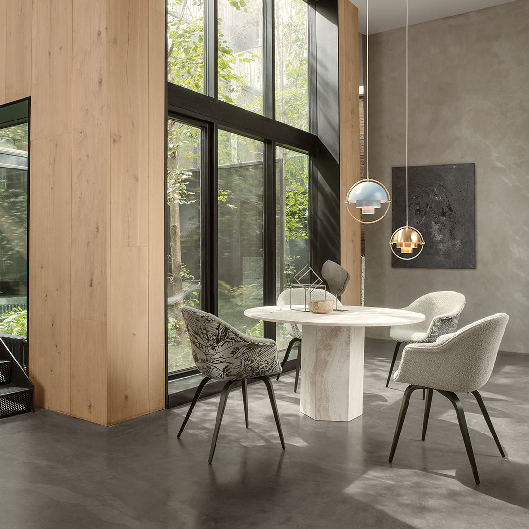 Bat Dining Chair with Wood Base - Fully Upholstered Modern Kitchen Chair for Dining Room, Restaurant & Home Decor