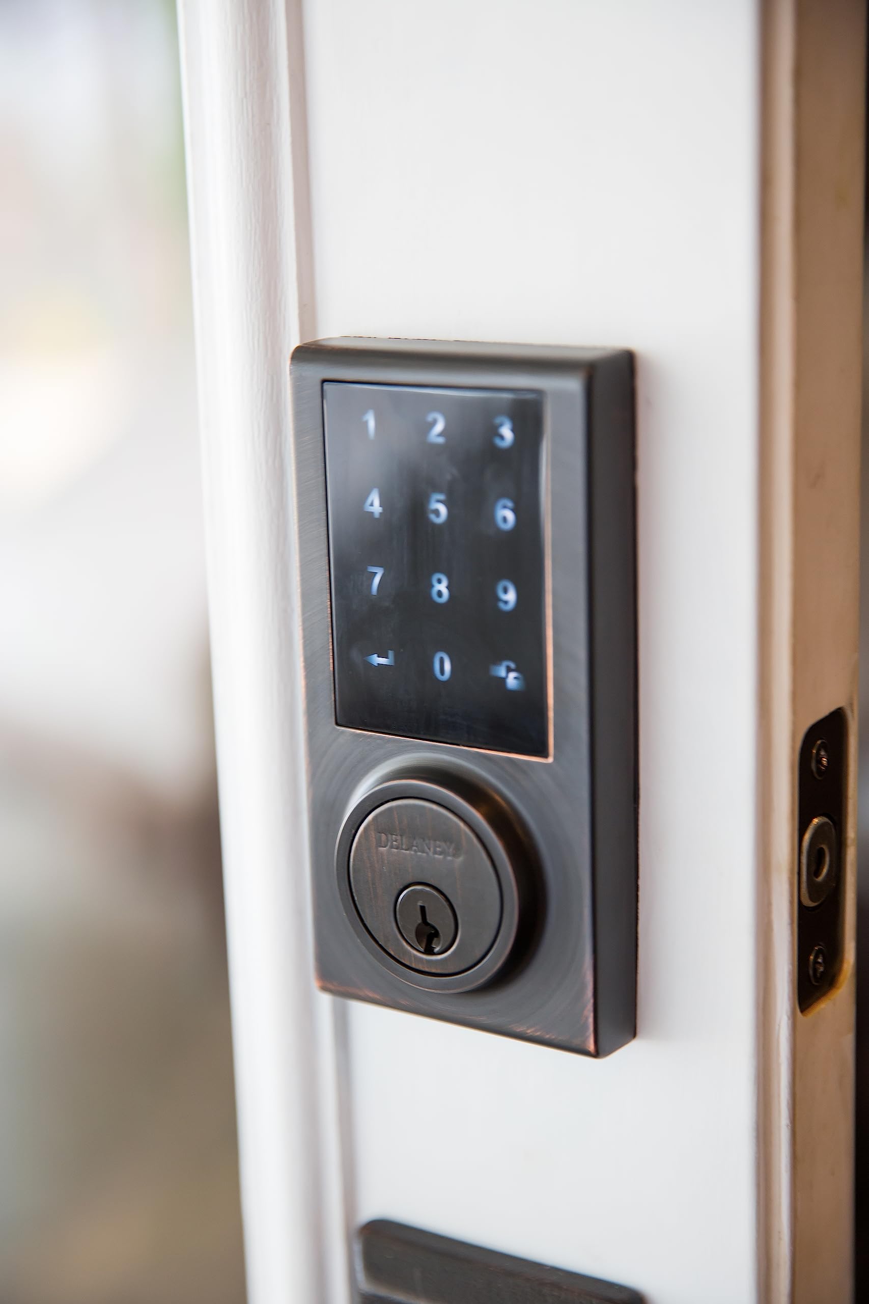 Delaney Hardware 301677 KP300 Digital Keypad Door Lock with Deadbolt - Keyless Entry, Tuscany Bronze Finish, Secure Keypad Door Handle Lock for Home & Office - Perfect for Front Doors, Back Doors & Rental Properties