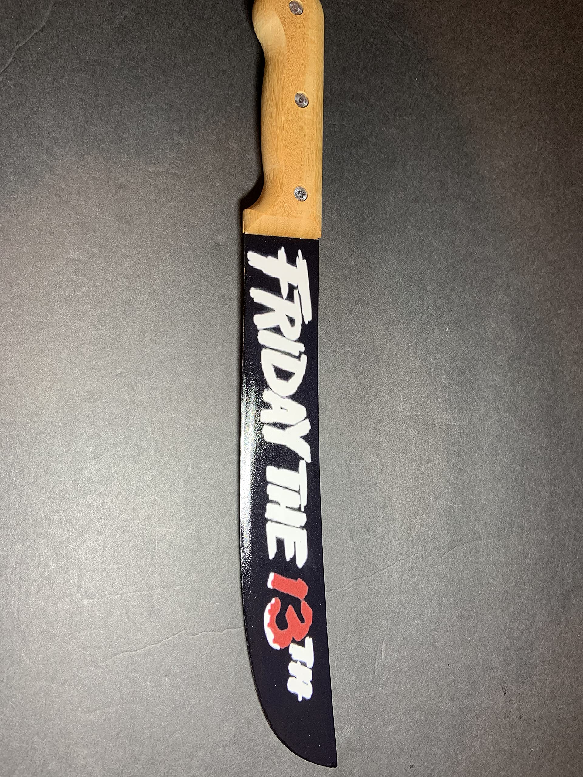 Jason Voorhees Friday the 13th Machete Replica with Sublimated Stand - Perfect for Horror Movie Collectors, Halloween Decor & Cosplay Props