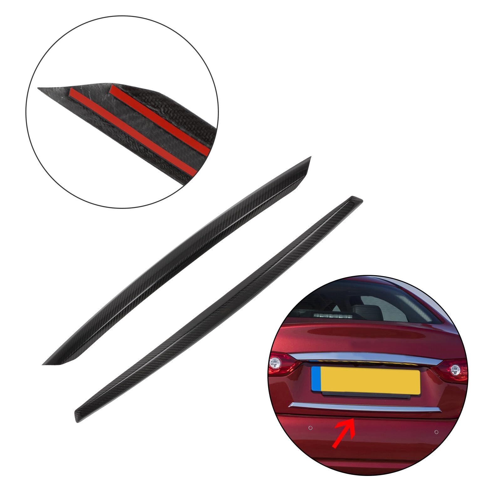SCITOO Glossy Black Rear Trunk Plate Trim Cover Overlay for 2014-2017 Infiniti Q50 - Carbon Fiber Style Trunk Emblem - Upgrade Your Car's Rear Appearance for a Sleek Look