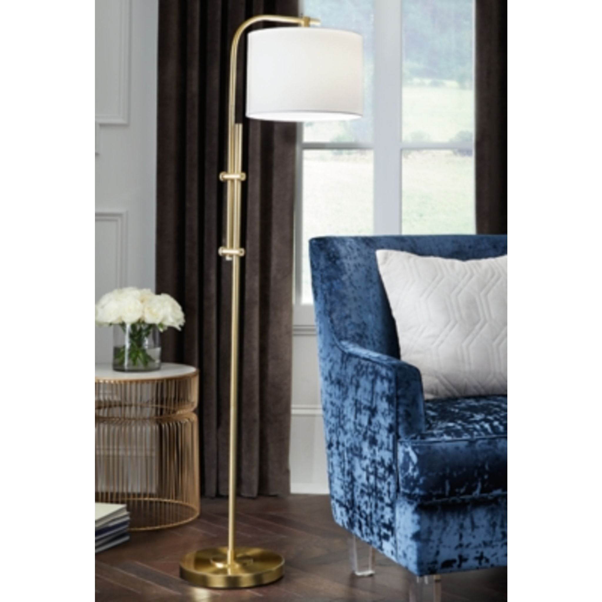 Baronvale Modern Floor Lamp with Adjustable Height - 60 Inch Tall Standing Light for Living Room, Bedroom, and Office - Energy Efficient LED Lighting for Home Decor