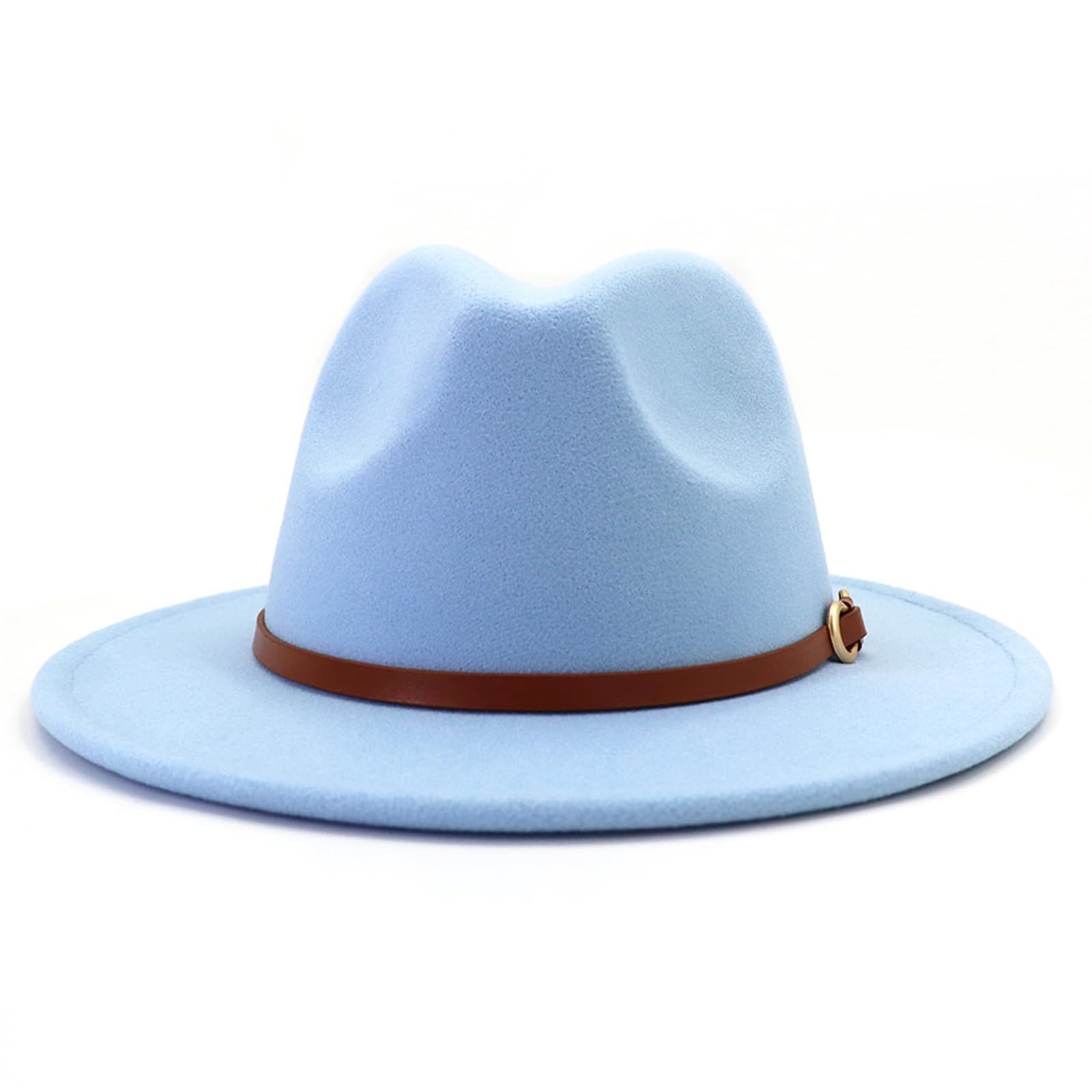 Stylish Fedora Hat for Men & Women - Classic Wide Brim Felt Jazz Hat with Belt Buckle - Perfect for Jazz Clubs, Outdoor Events & Fashion Accessories