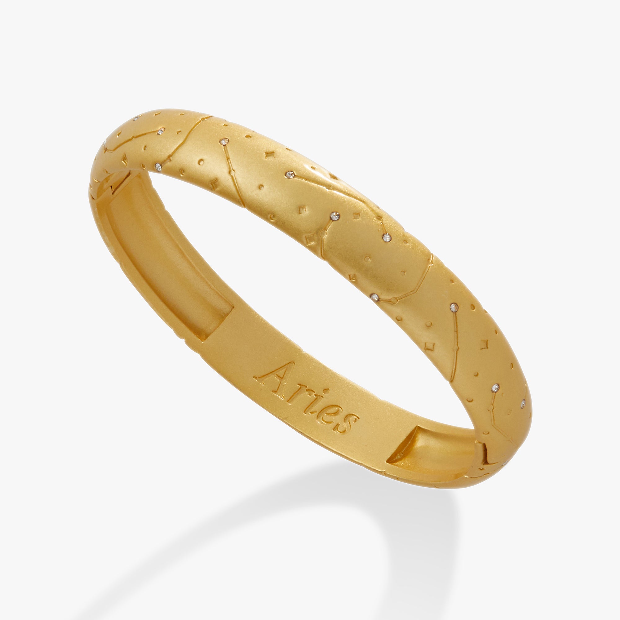 Aries Zodiac Hinge Bangle Bracelet - Gold & Silver Zodiac Sign Jewelry for Women - Perfect for Birthday Gifts, Astrology Lovers & Everyday Wear