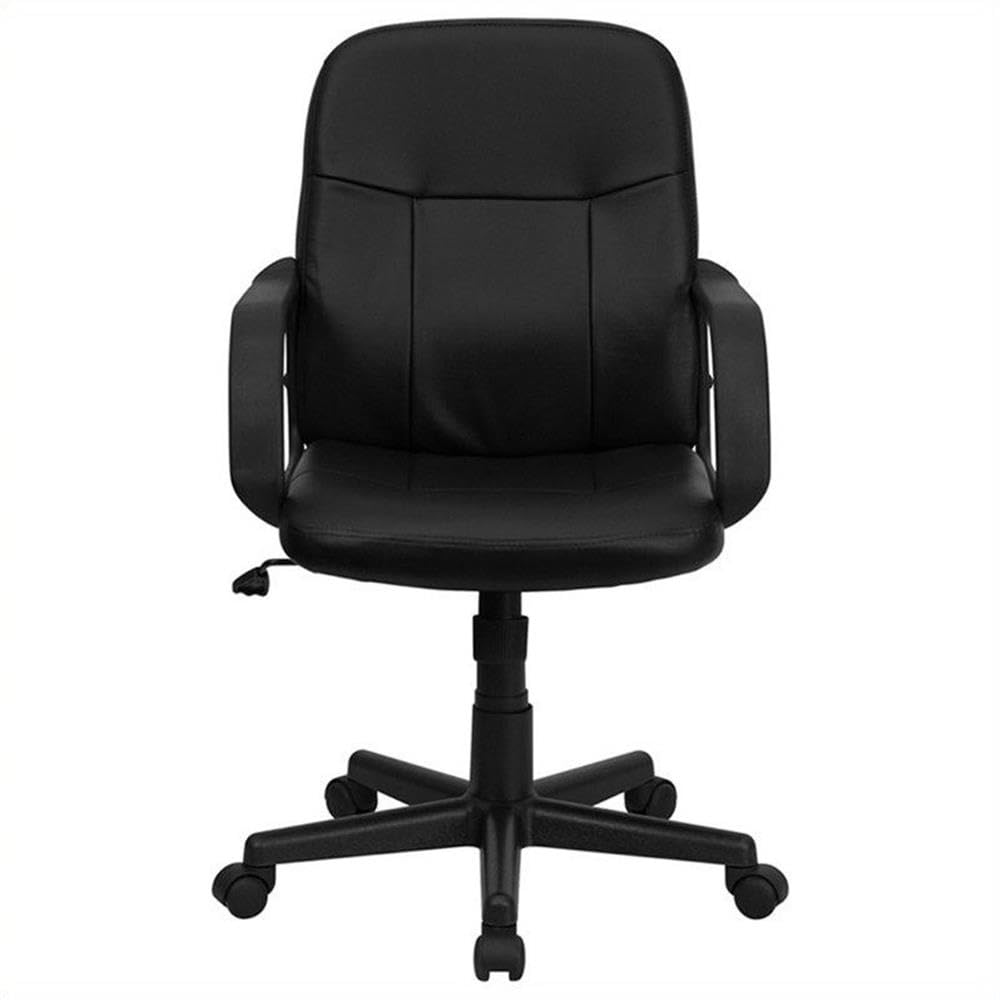 UrbanPro Mid Back Glove Vinyl Executive Office Chair - Black Ergonomic Desk Chair for Home & Office Workspace, Perfect for Long Hours Sitting, Computer Work, and Conference Rooms