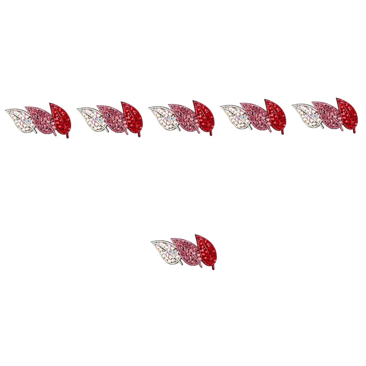 Elegant Mikinona 6-Piece Wedding Hairpin Set for Brides - Rhinestone Crystal Barrettes, Vintage Leaf Hair Clips & Red Headdress - Perfect for Bridal Showers, Weddings & Special Occasions