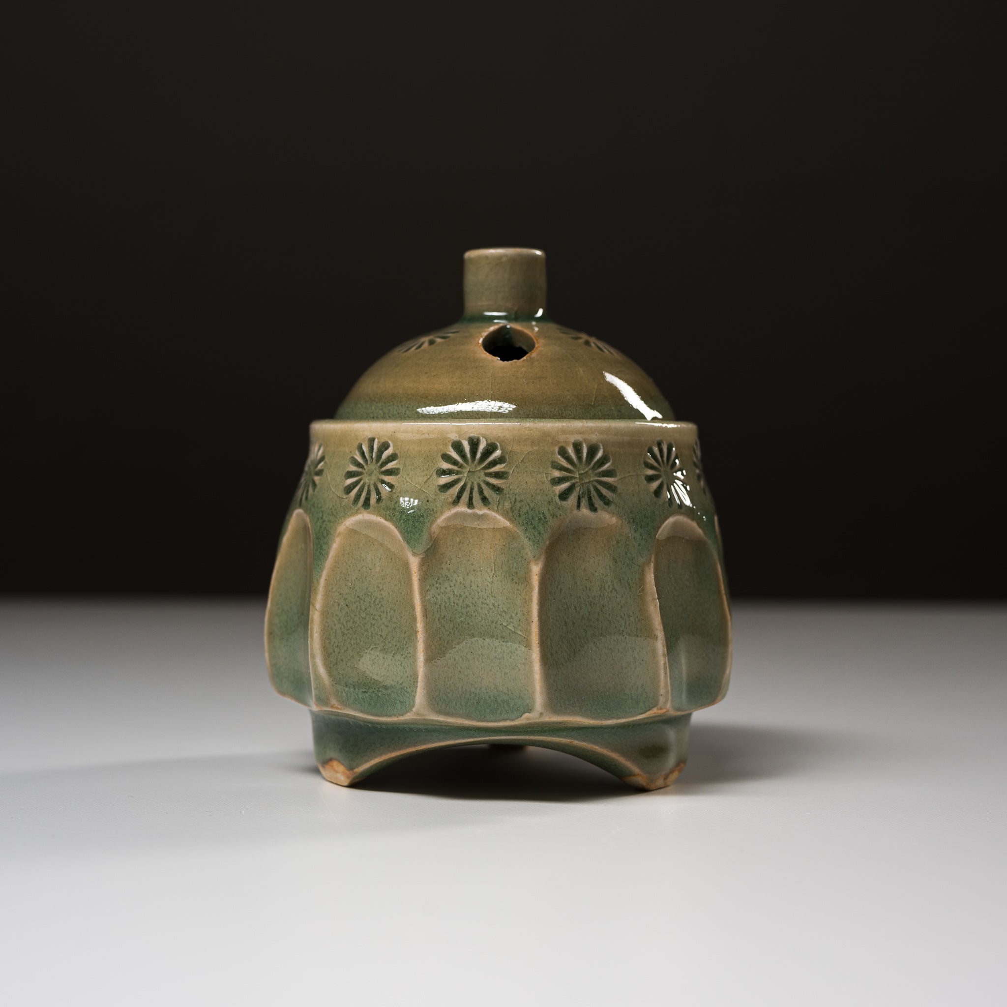 Premium Kyo Kiyomizu Ware Incense Burner - Handcrafted Chrysanthemum Design Ceramic Aroma Diffuser for Meditation, Yoga & Home Decor | Traditional Japanese Artistry