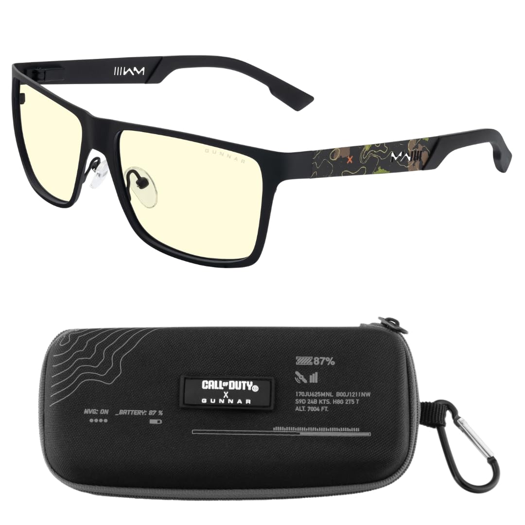 Gunnar Official Call of Duty Gaming Glasses - Blue Light Blocking Computer Glasses with Patented Lens Technology for Gamers & Digital Eye Strain Relief | Perfect for Esports, Late-Night Gaming & Office Work