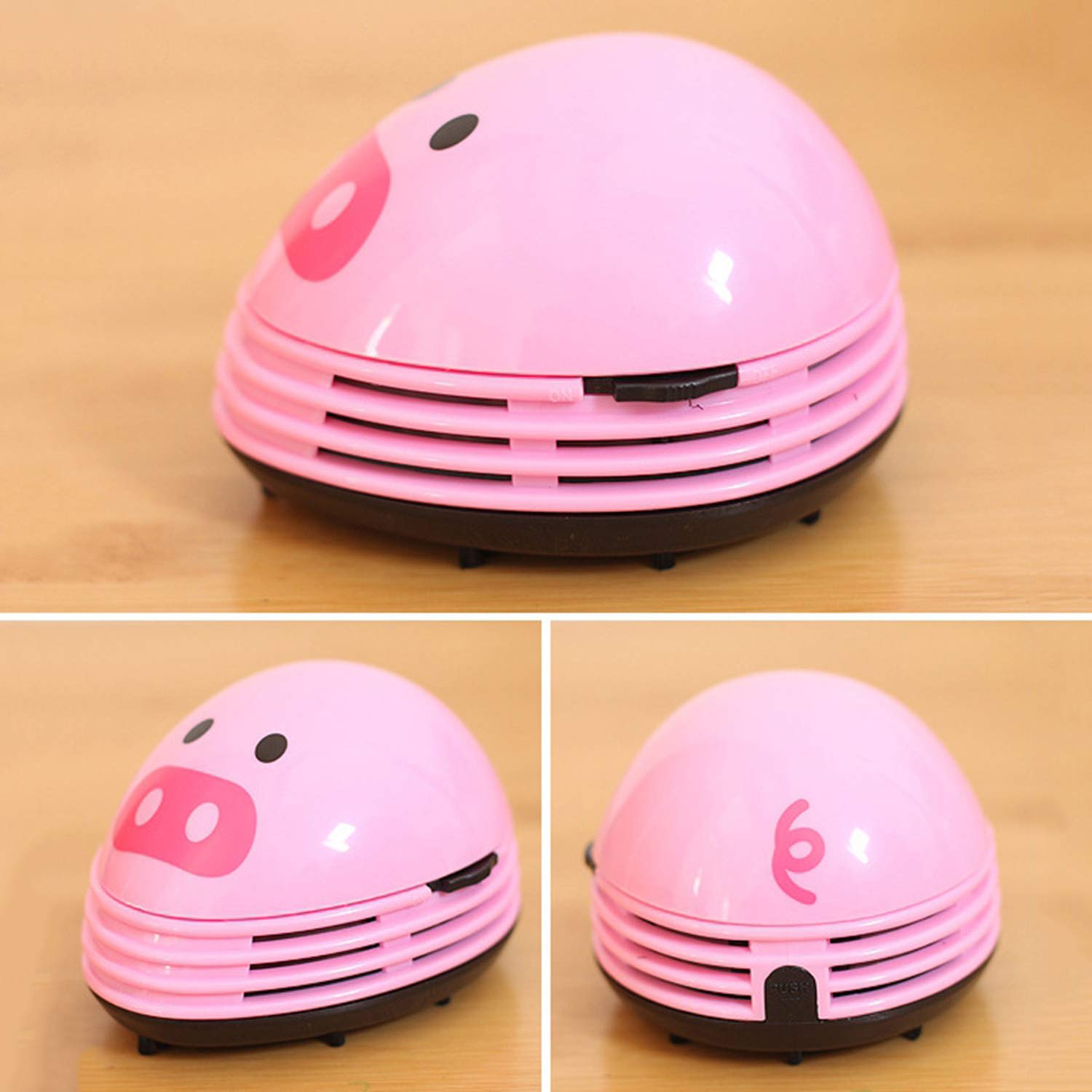 Mini Cordless Desktop Vacuum Cleaner - Portable Battery Powered Dust Cleaner for Laptop, Keyboard, Car & Office Desk | Cute Pig Design | Perfect for Cleaning Crumbs, Pet Hair & Small Debris | Compact & Lightweight for Home, Office & Travel Use (Pink)