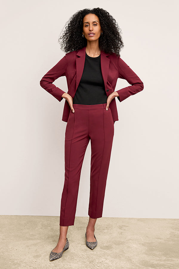 Colby Travel Pants for Women - OrigamiTech Stretchable Berry Jam Color - Perfect for Hiking, Business Trips & Casual Wear
