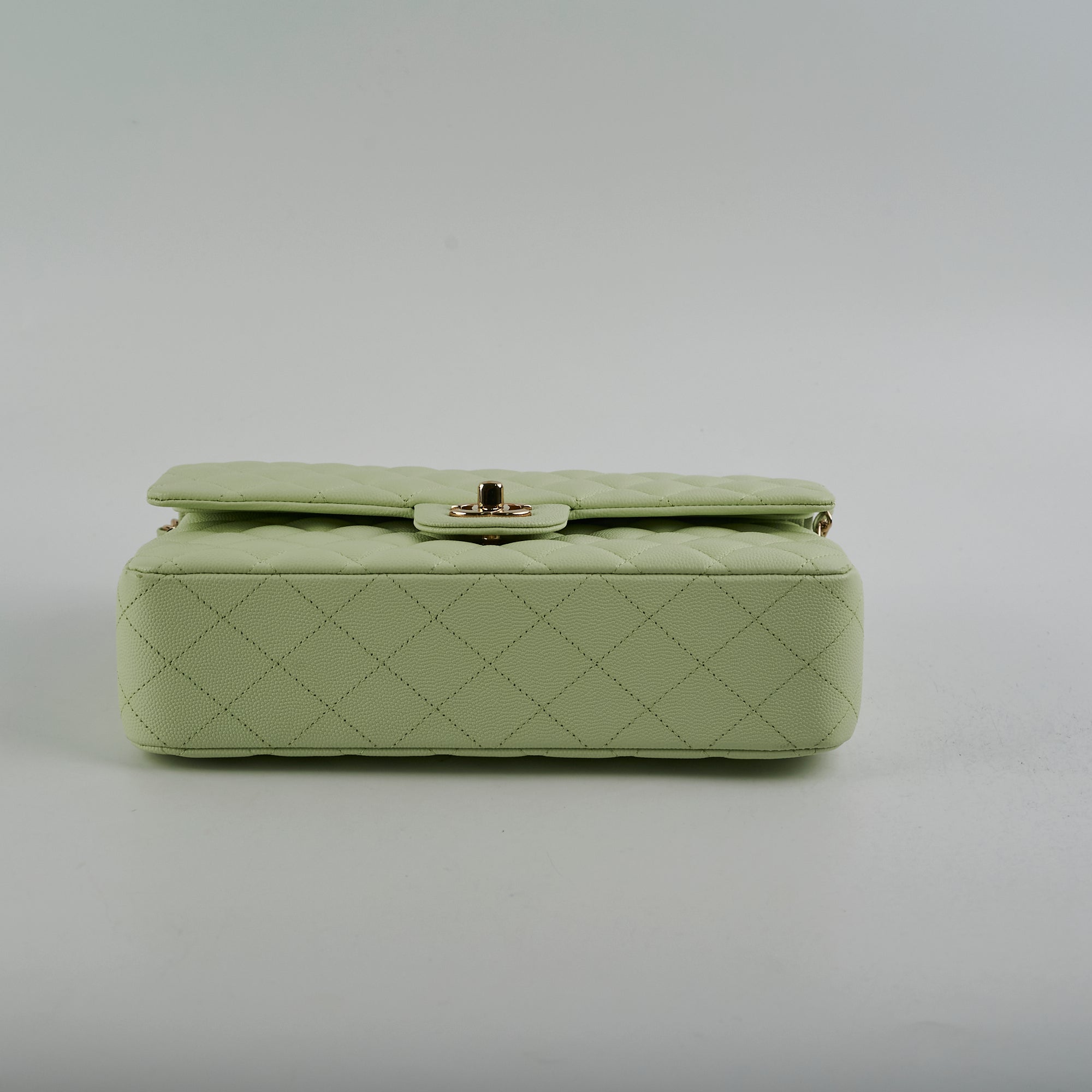 Chanel Medium Caviar Leather Double Classic Flap Bag in Light Green - Luxury Designer Handbag for Women, Perfect for Parties, Weddings & Everyday Elegance
