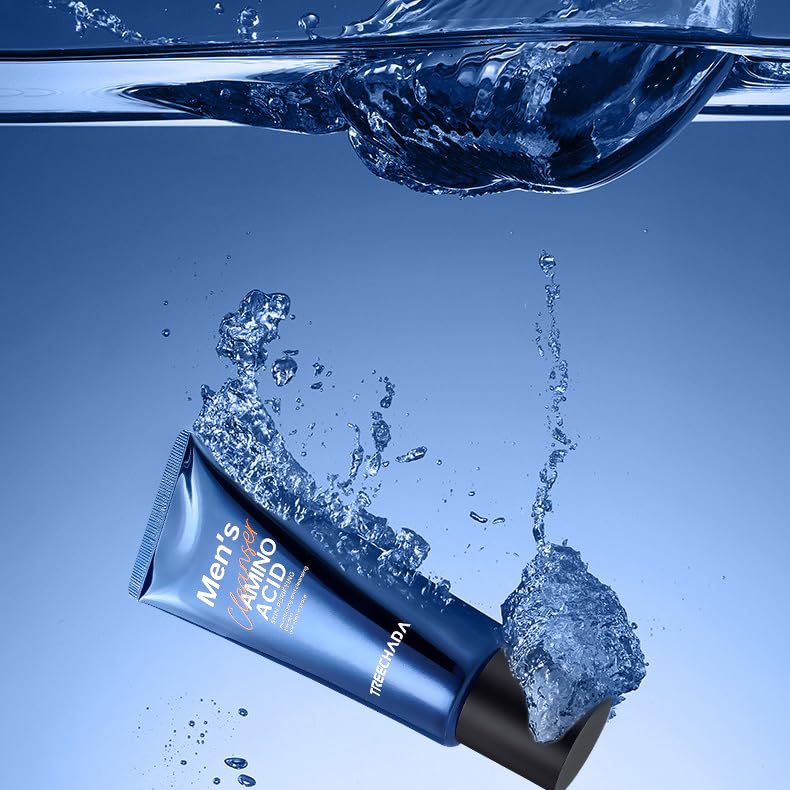 Treechada Men's Amino Acid Facial Wash - Oil Control & Deep Cleansing Face Cleanser for Smooth Skin, 100g/3.53 OZ - Ideal for Daily Skincare & Acne-Prone Skin