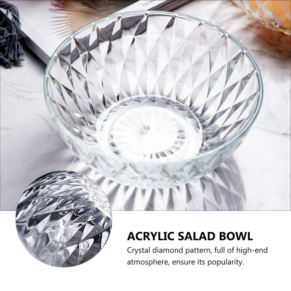 Premium Cabilock Glass Salad Bowl - 1pc Transparent Fruit & Veggie Serving Dish for Kitchen, Dining, Party | Durable Food Container for Salads, Snacks, Appetizers | Perfect for Entertaining, Meal Prep & Healthy Eating