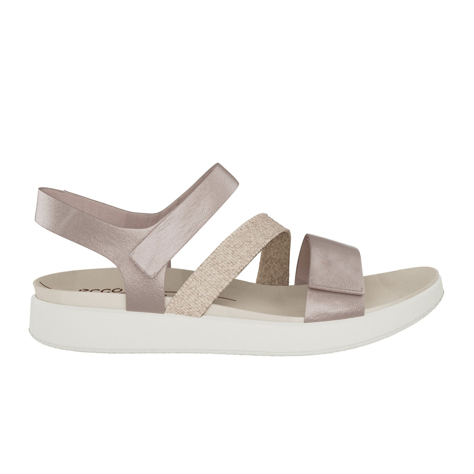 ECCO Flowt 2 Band Backstrap Sandal for Women - Grey Rose Metallic | Comfortable Summer Walking Sandals | Perfect for Beach, Vacation & Casual Outings