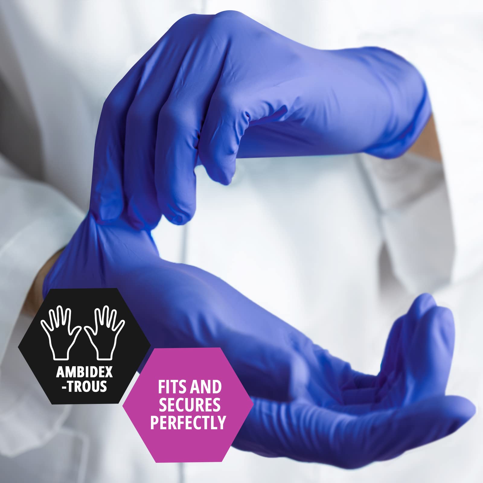 MED PRIDE Nitrile Exam Gloves - Powder-Free, Latex-Free Disposable Medical Gloves (300 Count) - Ideal for Doctors, Nurses, Hospitals, Clinics & Home Use - Perfect for Medical Exams, Food Handling & Cleaning