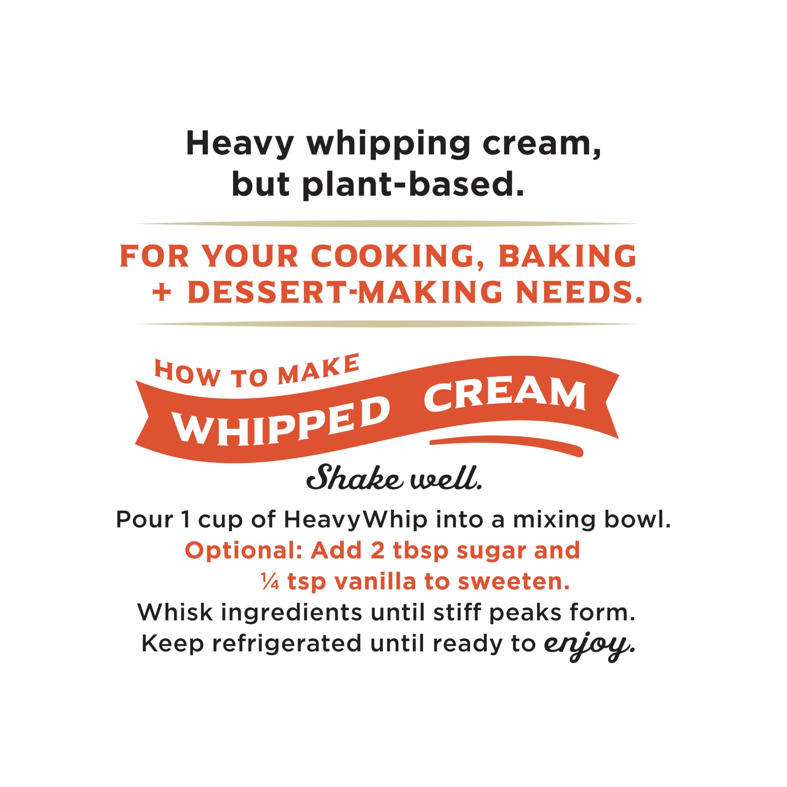 Califia Farms Dairy-Free Heavy Whipping Cream Substitute - 16.9 Oz, Plant-Based, Vegan, Non-GMO, Sugar-Free, Soy-Free | Perfect for Coffee, Baking & Desserts