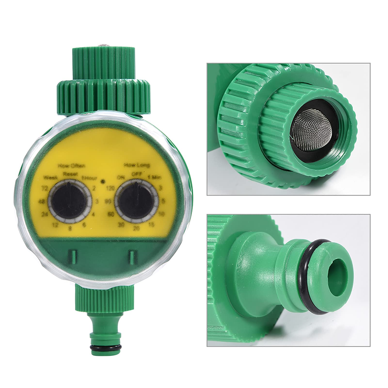Automatic Irrigation Timer - Green ABS Multi-Function Dual Dial Electronic Watering Controller for Garden, Balcony, Roof & Outdoor Use | Perfect for Villa Gardens, Lawn Sprinkler Systems & Drip Irrigation