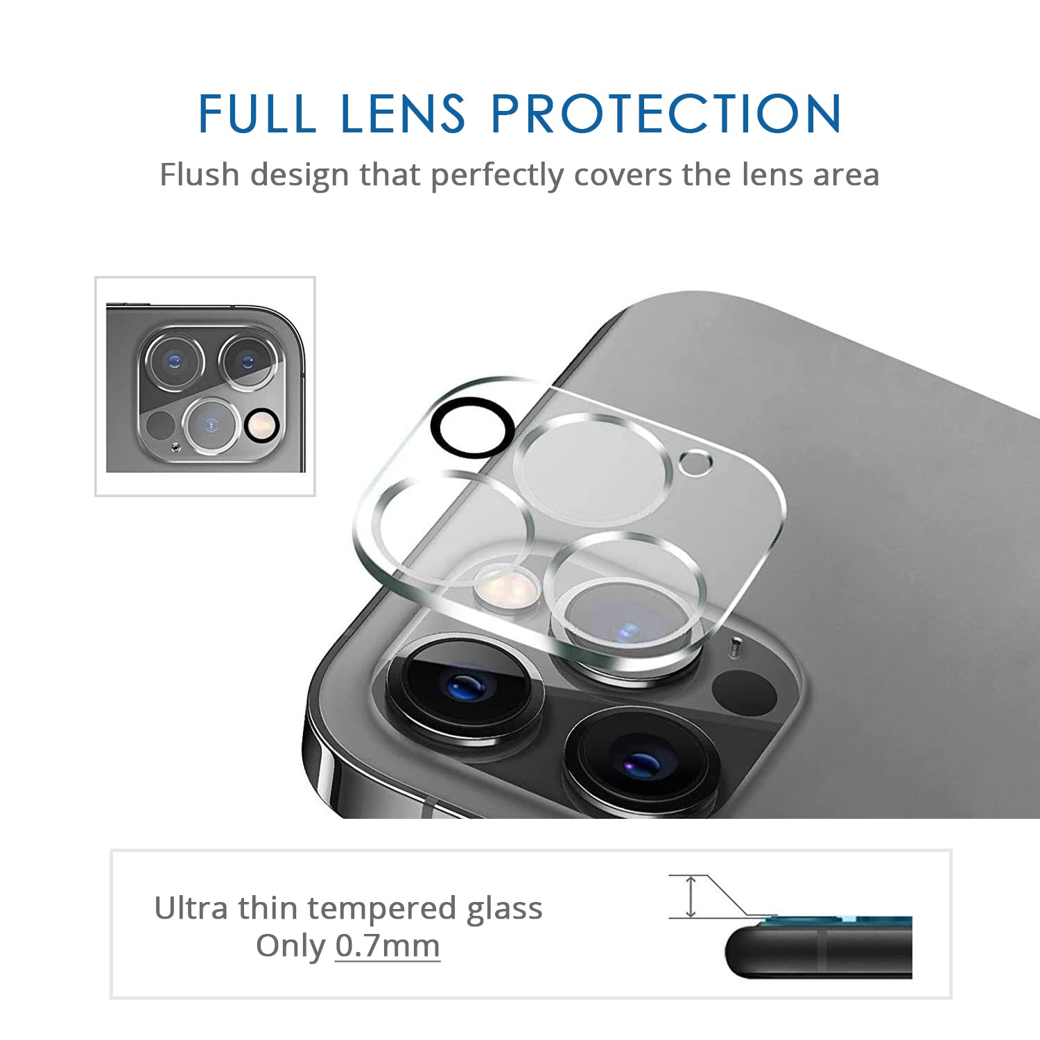 Premium Camera Lens Protector for iPhone 12/12 Pro/12 mini/12 Pro Max - 2 Pack HD Clear Scratch-Resistant Screen Protector - Perfect for Outdoor Photography, Travel & Daily Protection
