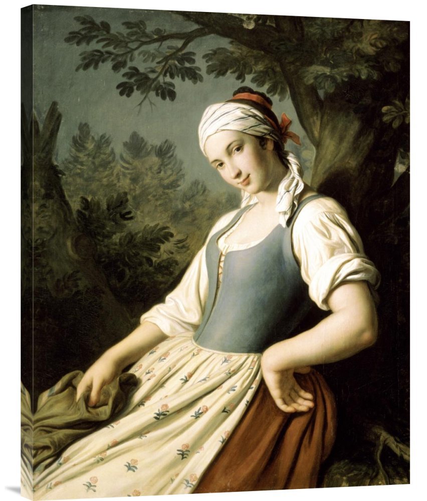 Pietro Antonio Rotari Young Woman Canvas Wall Art Print - Gallery Wrap Giclee Painting - Elegant Home Decor for Living Room, Bedroom & Office