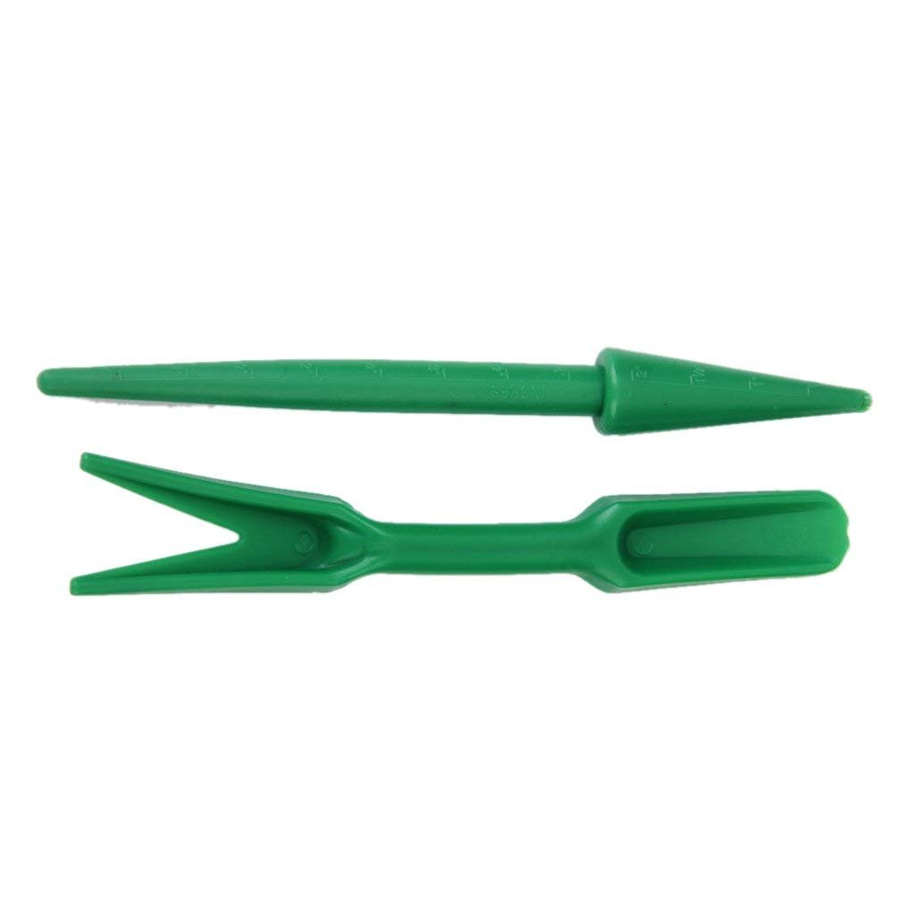 ABchat Plastic Widger with Dibber - Essential Garden Seedling Tools for Planting & Transplanting (Green) | Perfect for Indoor Herb Gardens & Outdoor Vegetable Beds