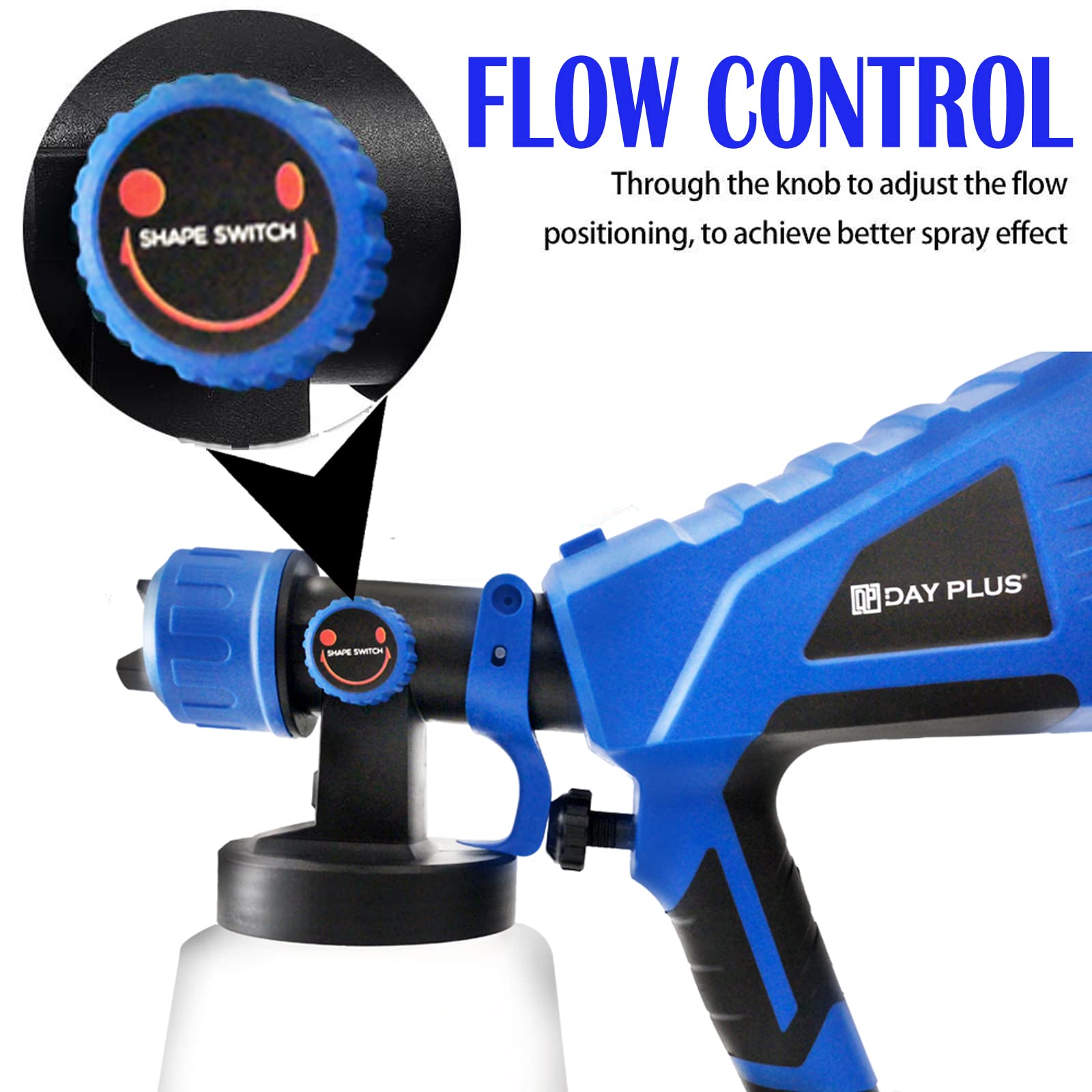 550W Electric HVLP Paint Spray Gun - 3 Adjustable Spray Patterns, Copper Nozzle & 1000ml Detachable Canister - Professional Handheld Sprayer for Walls, Ceilings, Fences, Furniture & DIY Home Projects