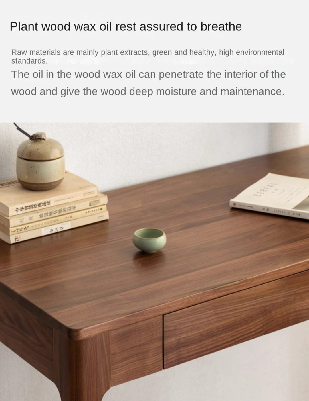 Premium Black Walnut Solid Wood Office Desk - Handcrafted Executive Workstation for Home & Business | Durable Writing Table for Study, Remote Work & Professional Workspaces