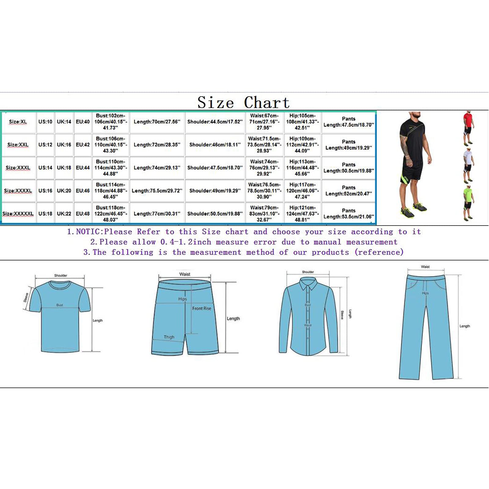 Men's Short Sleeve Shirt & Shorts Set - Breathable Sportswear, Jogging Suit & Casual Track Suits | 2-Piece Outfit for Running, Gym & Summer Wear | Lightweight & Comfortable Activewear