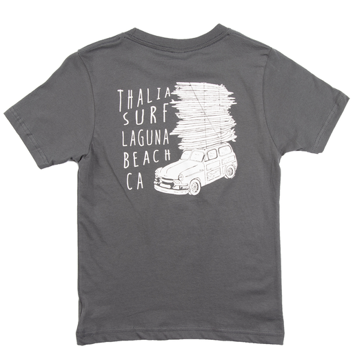 Thalia Surf Woody Stack Kids T-Shirt - Soft Cotton Graphic Tee for Boys & Girls - Perfect for Beach, Surfing & Summer Outdoor Activities