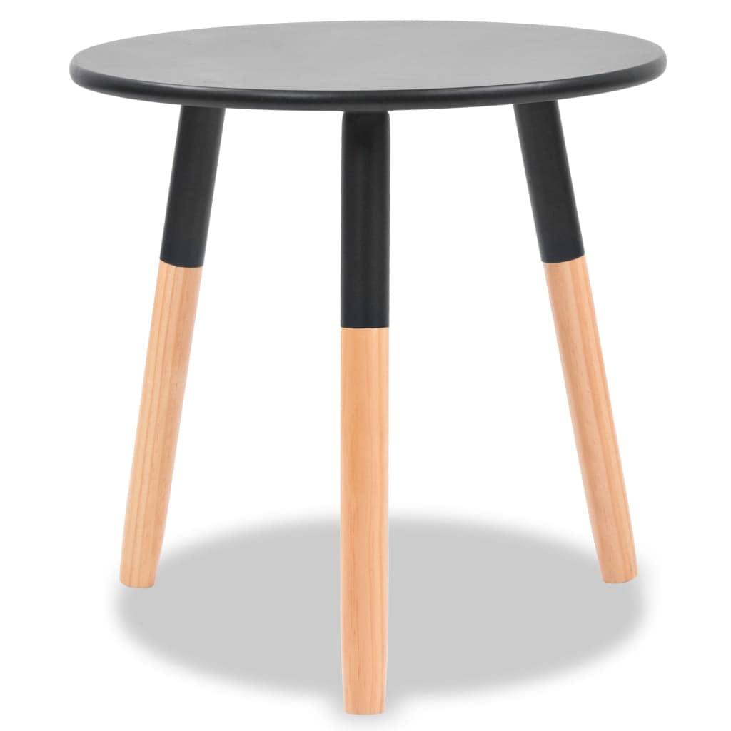vidaXL 2-Piece Scandinavian Style Solid Pinewood Side Table Set in Black - Elegant End Tables for Living Room, Bedroom, Office | Perfect as Nightstands, Coffee Tables or Lounge Accent Furniture