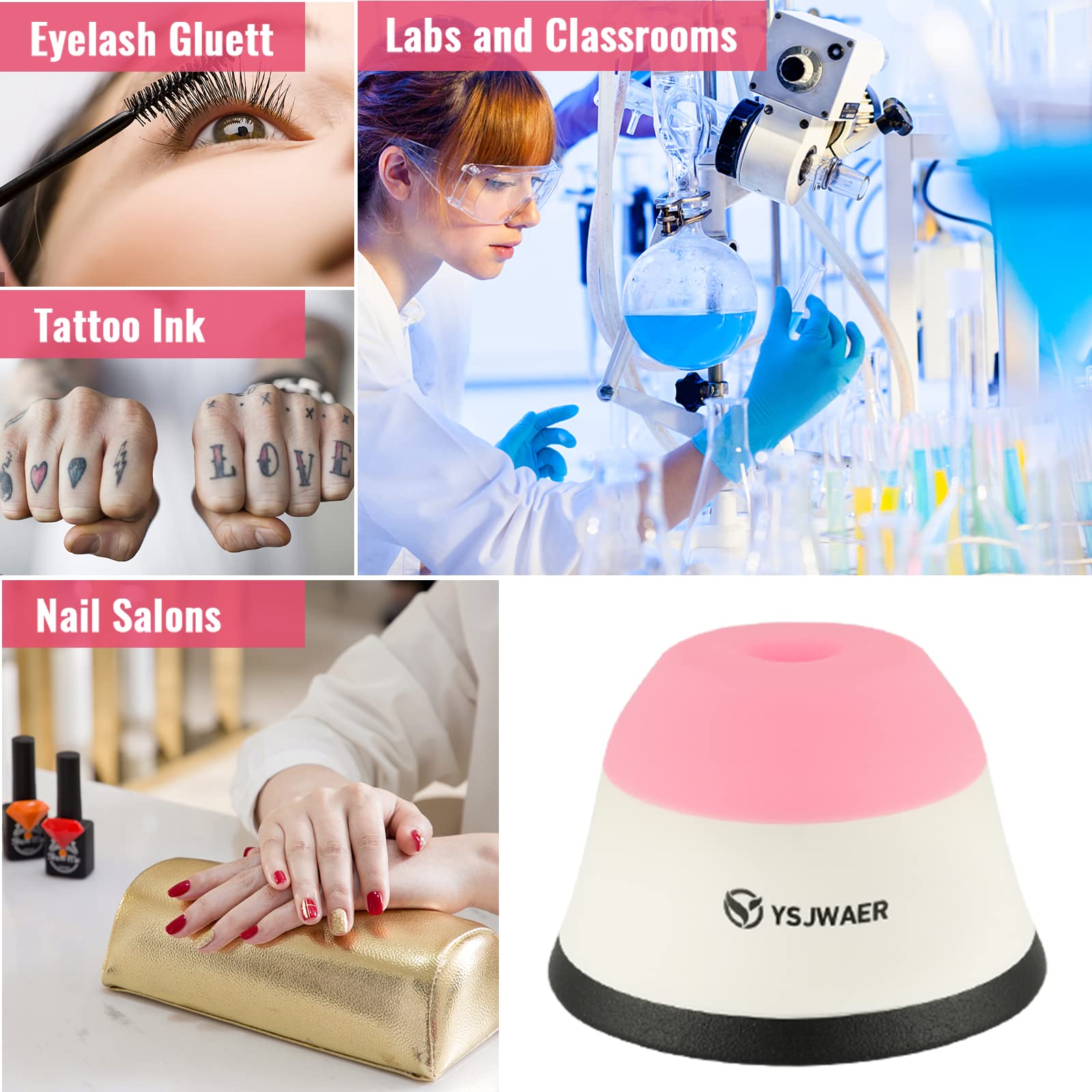 YSJWAER Mini Vortex Mixer Shaker - 4000rpm Touch Control for Nail Polish, Acrylic Paint, Science Lab & Eyelash Adhesives | Perfect for DIY Beauty, Art Projects & Laboratory Use