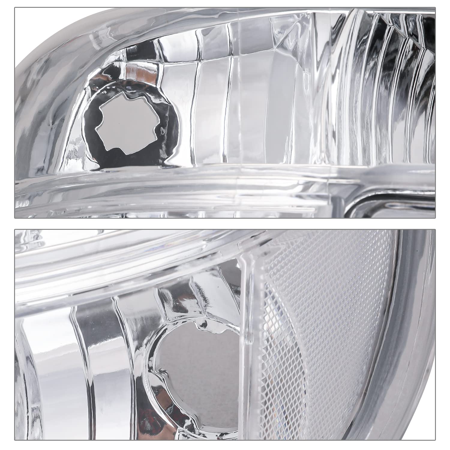 M-AUTO Left & Right Headlight Assembly for 95-01 Ford Explorer & 97 Mercury Mountaineer - OE Style Chrome Housing with Clear Corner - Driver & Passenger Side Headlights - Perfect for Night Driving & Off-Road Adventures