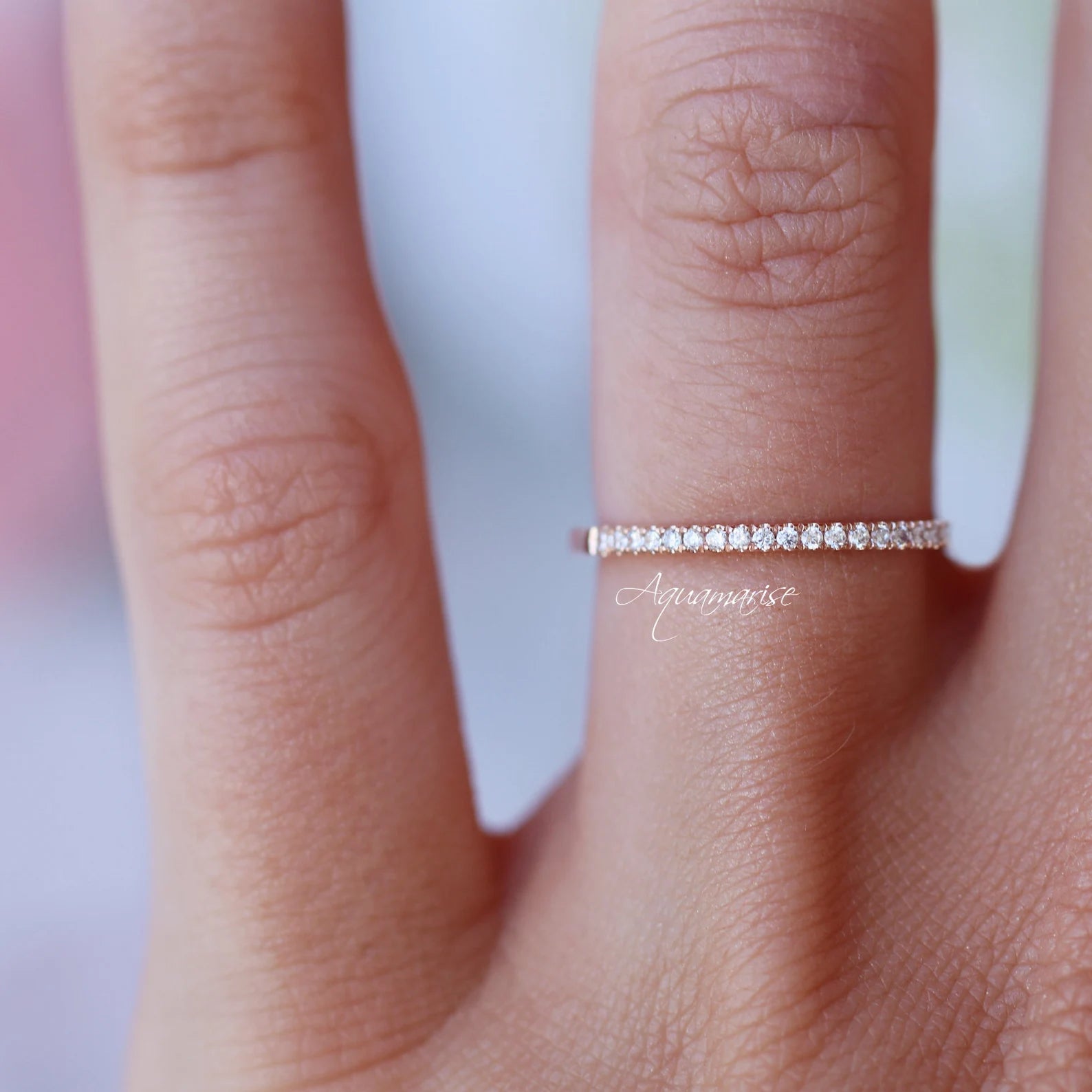 1.5MM Petite Natural Diamond or Moissanite Wedding Band - 10K, 14K, 18K White Gold - Perfect for Engagement Rings, Anniversary Gifts & Bridal Jewelry