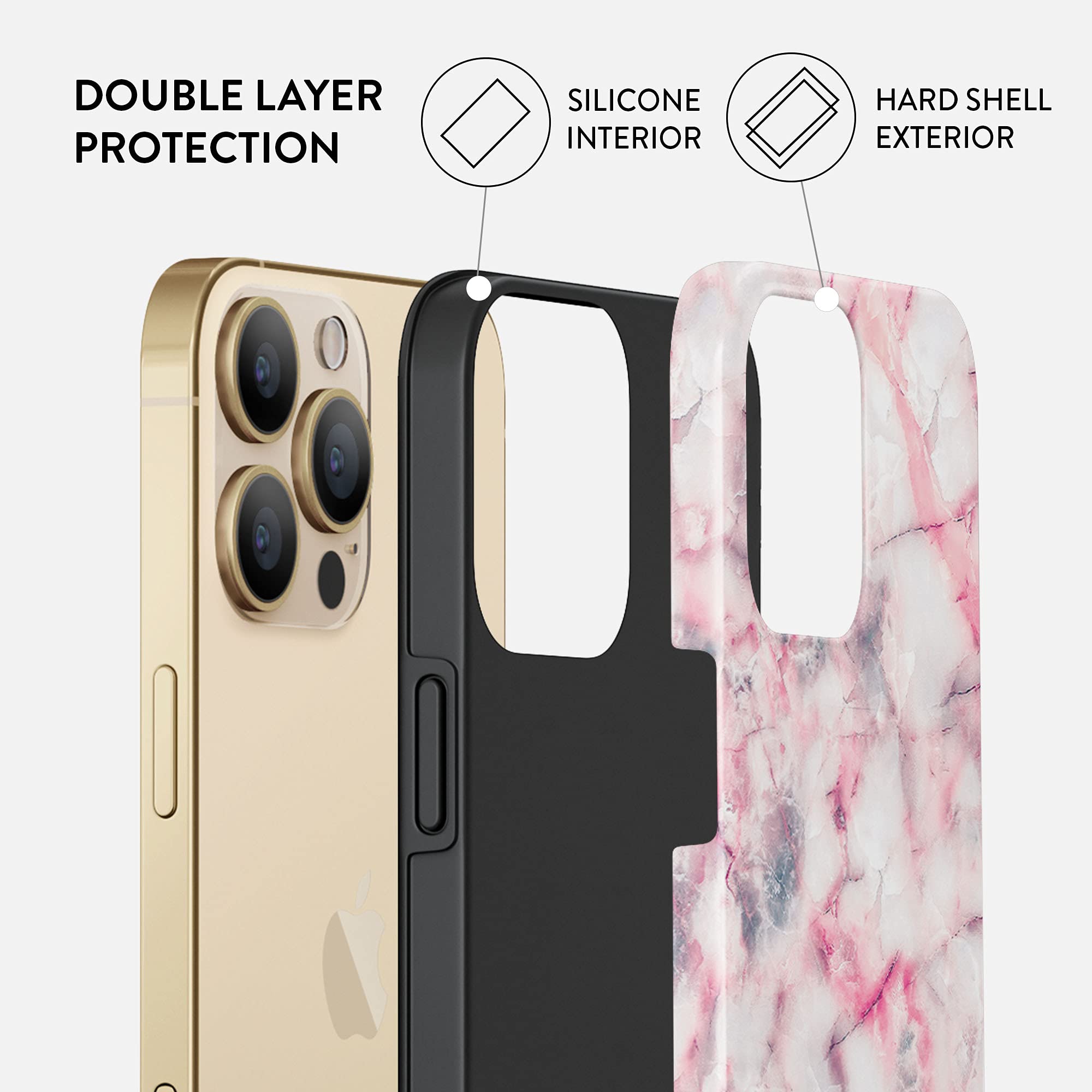 BURGA iPhone 14 Pro Max Case - Trendy Aesthetic Hard Shell Protective Cover with Cute Patterns for Women & Men | Perfect for Everyday Use, Travel & Style Protection