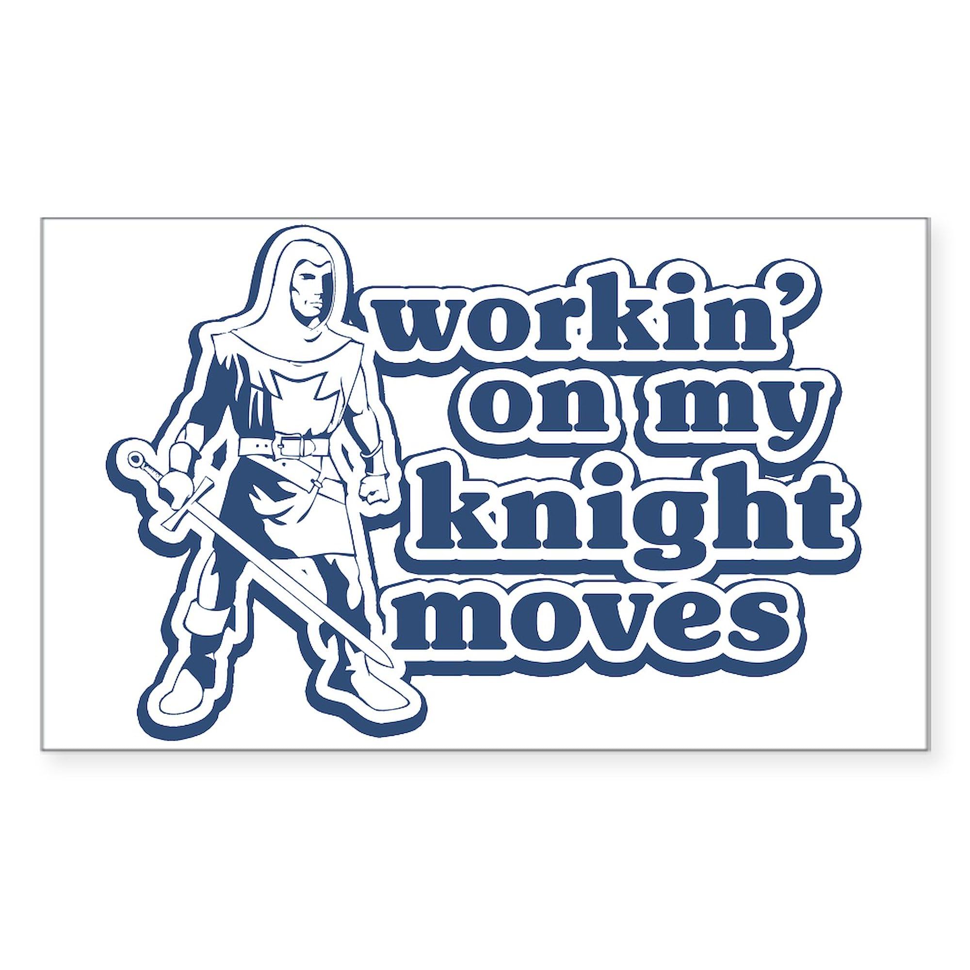 Knight Moves Rectangle Bumper Sticker - Durable Vinyl Car Decal for Windows, Laptops & More - Funny Chess-Themed Sticker for Cars, Laptops, Notebooks & DIY Projects