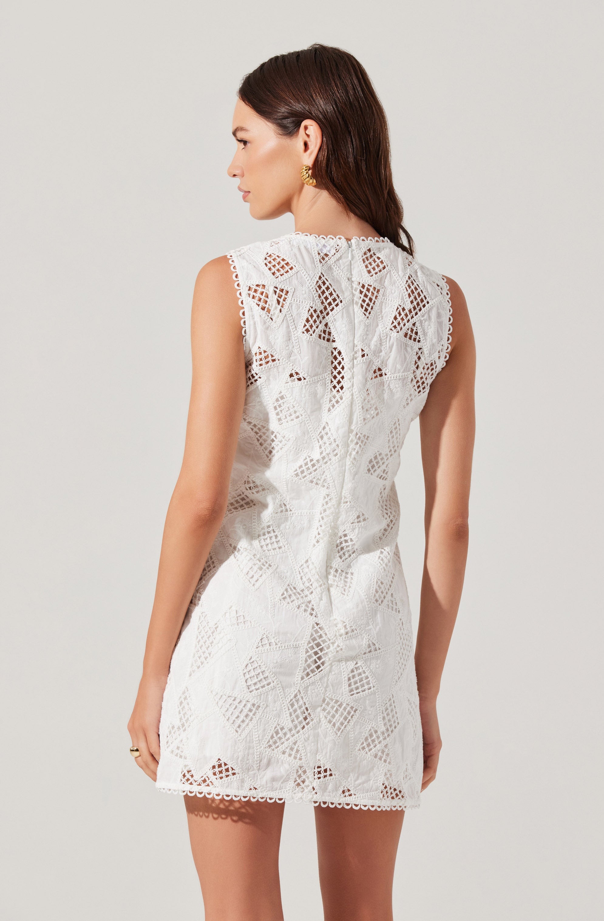 Madge Crochet Lace Mini Dress - Elegant Boho Summer Dress for Women, Beach Wedding Guest Dress, Party & Vacation Outfit
