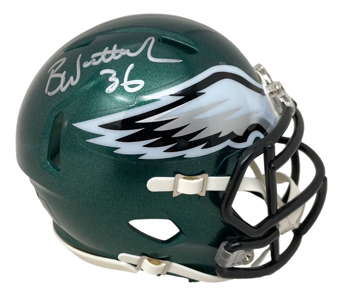 Brian Westbrook Autographed Philadelphia Eagles Mini Speed Helmet - Limited Edition NFL Collectible - Perfect for Eagles Fans, Sports Memorabilia Collectors, and Game Room Decor