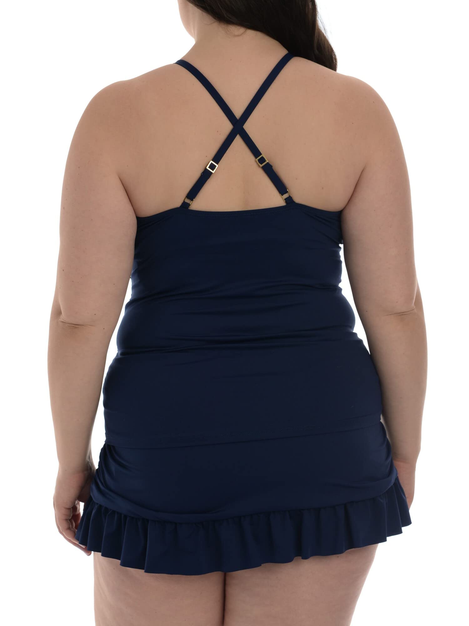 La Blanca Women's Island Goddess High Neck Keyhole Tankini Swimsuit Top - Sexy Swimwear for Beach Vacation & Pool Party