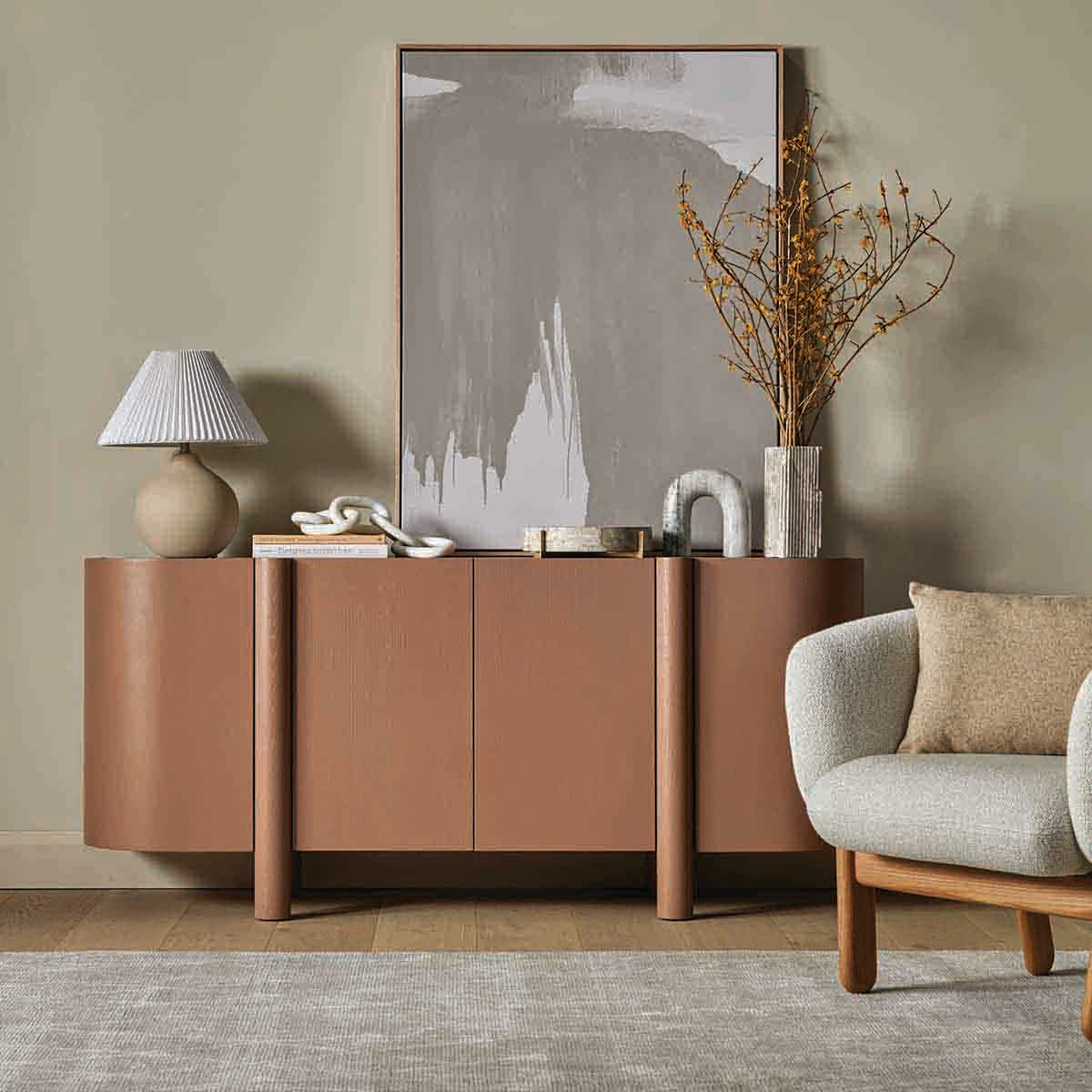 Globe West Artie Buffet - Modern Wood Sideboard with Storage for Dining Room & Living Room - Perfect for Entertaining & Home Organization