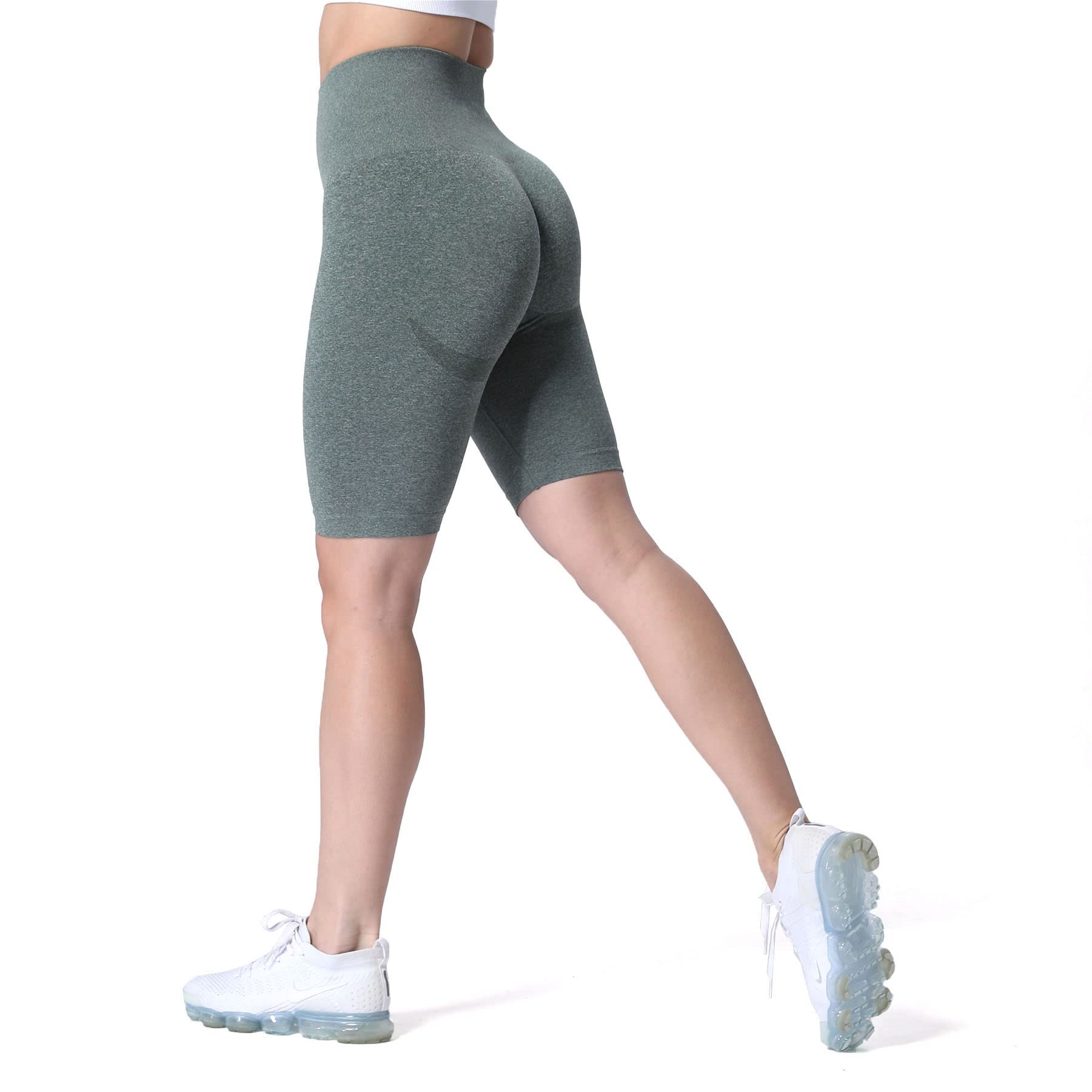 Aoxjox Smile Contour Seamless High Waist Biker Shorts for Women - Workout, Gym, Running & Yoga Shorts | Perfect for Fitness, Lounge & Everyday Wear