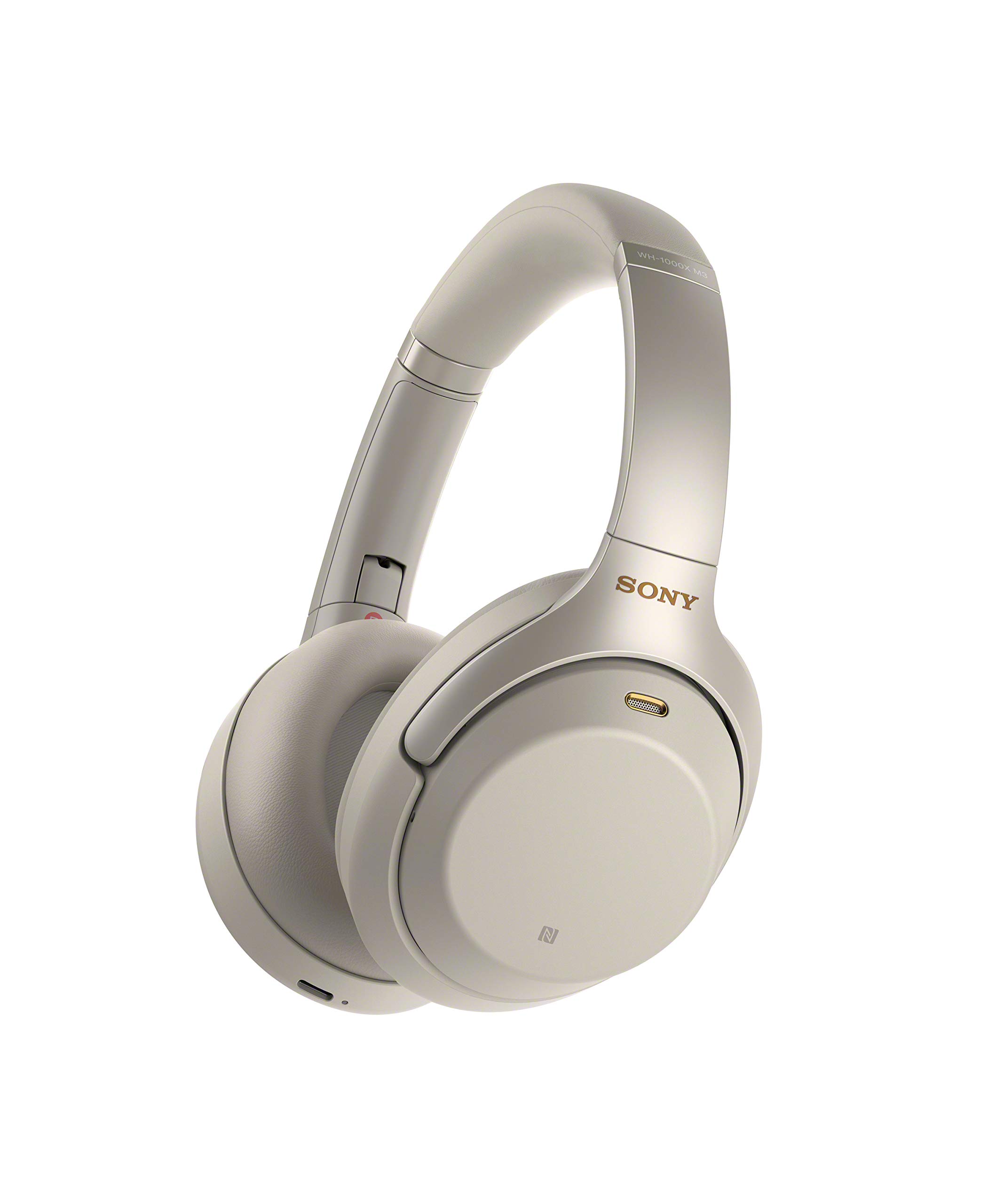 Sony WH-1000XM3 Wireless Bluetooth Noise Cancelling Over-Ear Headphones with Mic - Silver (Renewed) | Premium Sound for Travel, Work & Music Lovers