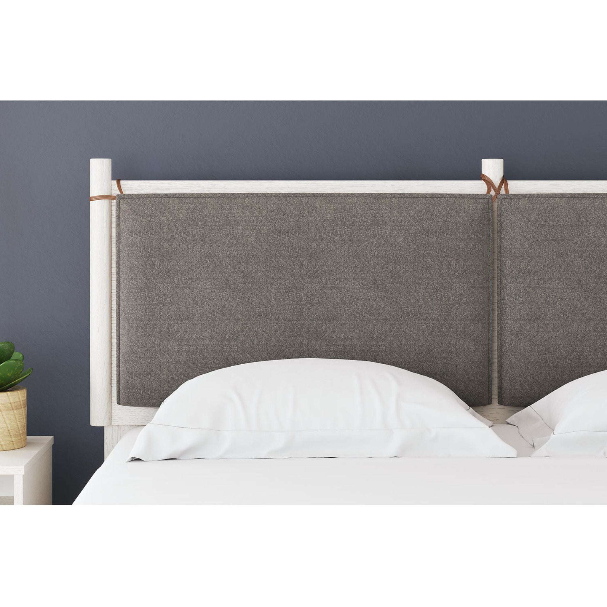 Aprilyn Queen Panel Headboard - White Upholstered Bed Frame Headboard for Bedroom Decor, Modern & Elegant Design - Perfect for Master Bedroom, Guest Room, or Dormitory