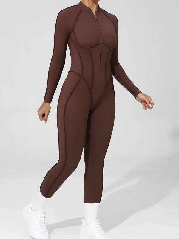 ZASUWA Women's Sexy Backless Zipper Scrunch Bum Jumpsuit - Stretchy Bodycon Romper for Clubwear, Night Out & Date Night