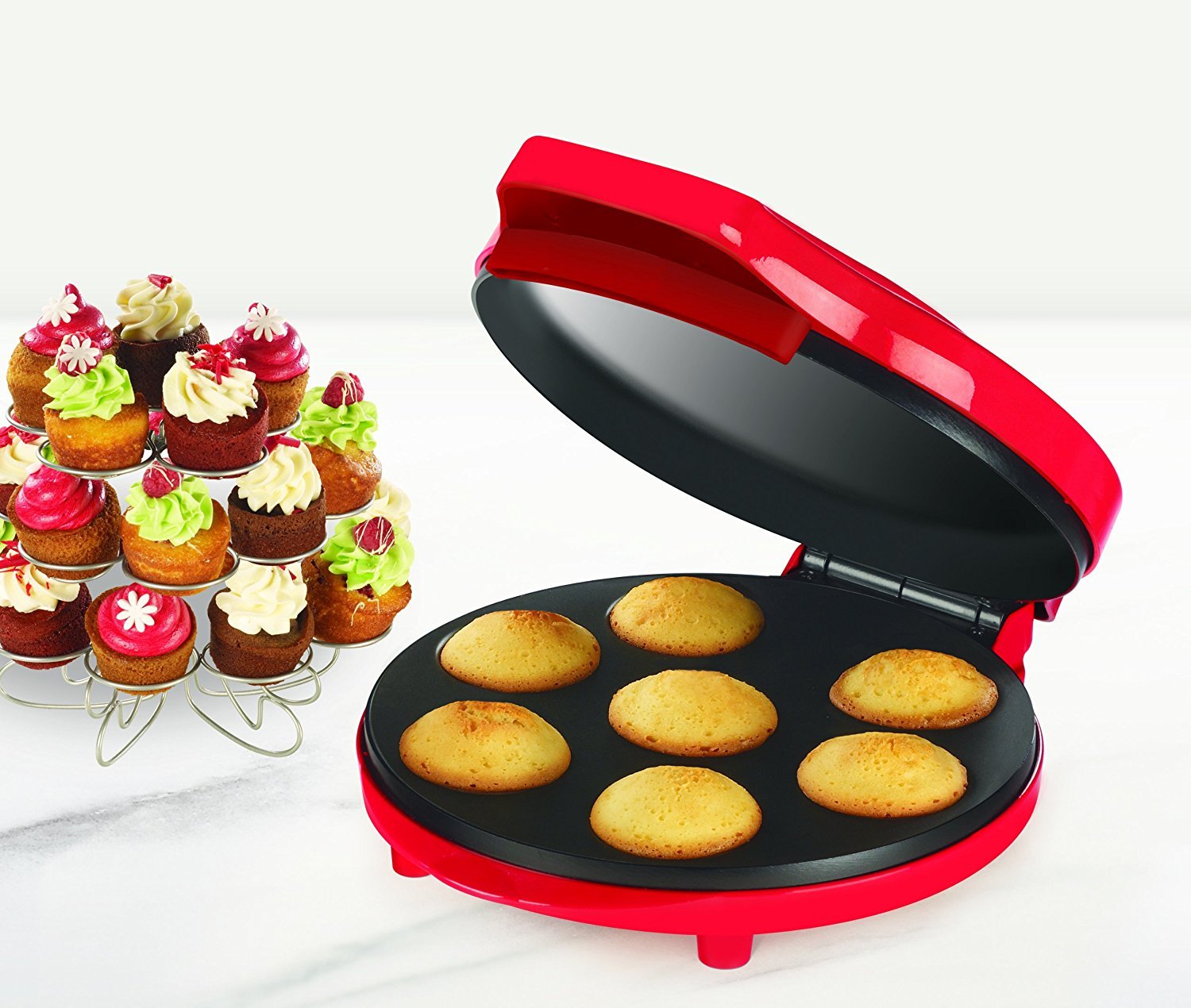 Bella Cake Pop and Donut Maker Machine - Red Electric Baker for Homemade Treats, Perfect for Birthday Parties, Baby Showers, and Holiday Desserts