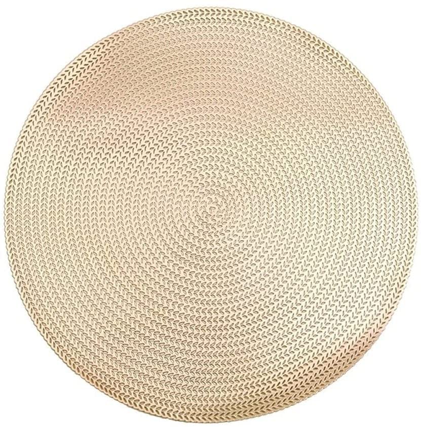 Non-Slip Hollow Placemat Set - Modern Easy Clean Wipeable Table Mats for Kitchen & Restaurant Use - Gold Color - Perfect for Dining, Entertaining & Home Decor