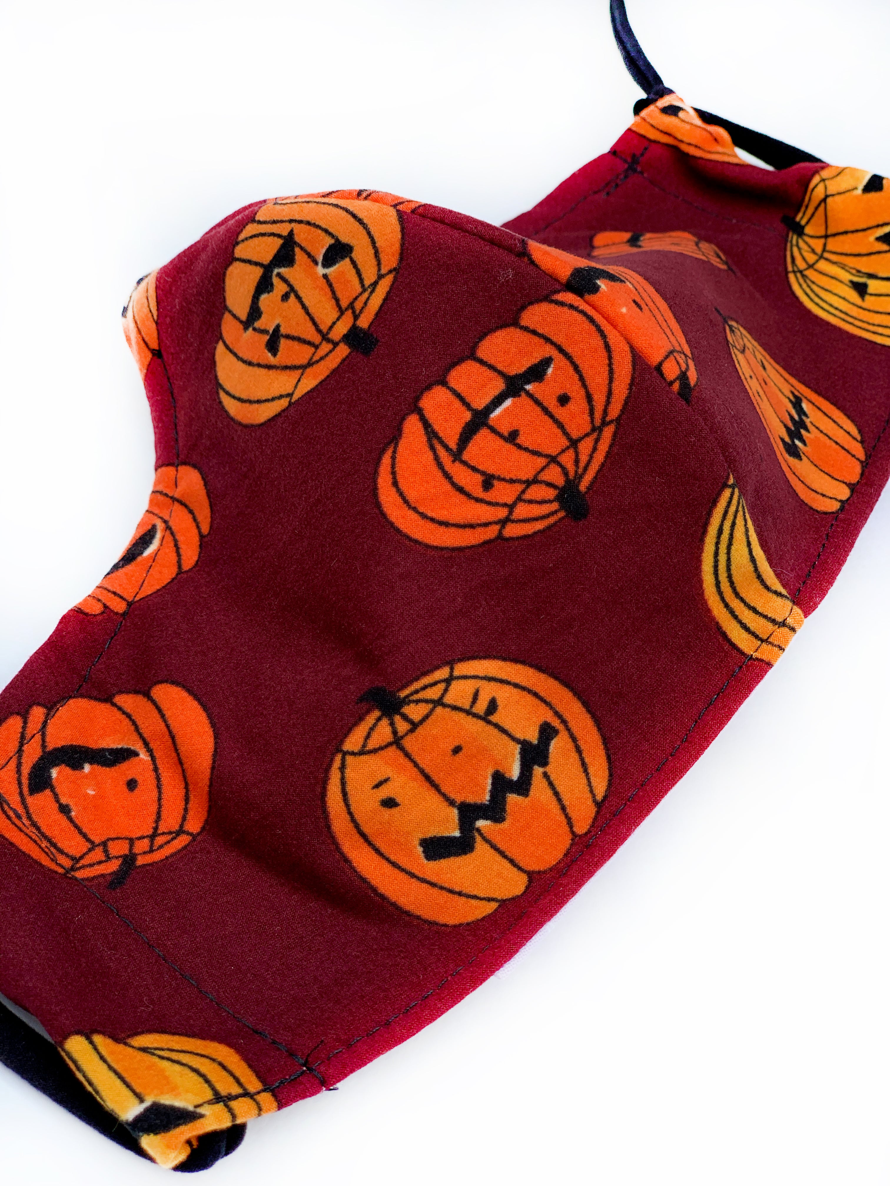 Halloween Jack O' Lantern Face Mask - Pumpkin Design for Trick or Treating, Costume Parties & Spooky Celebrations