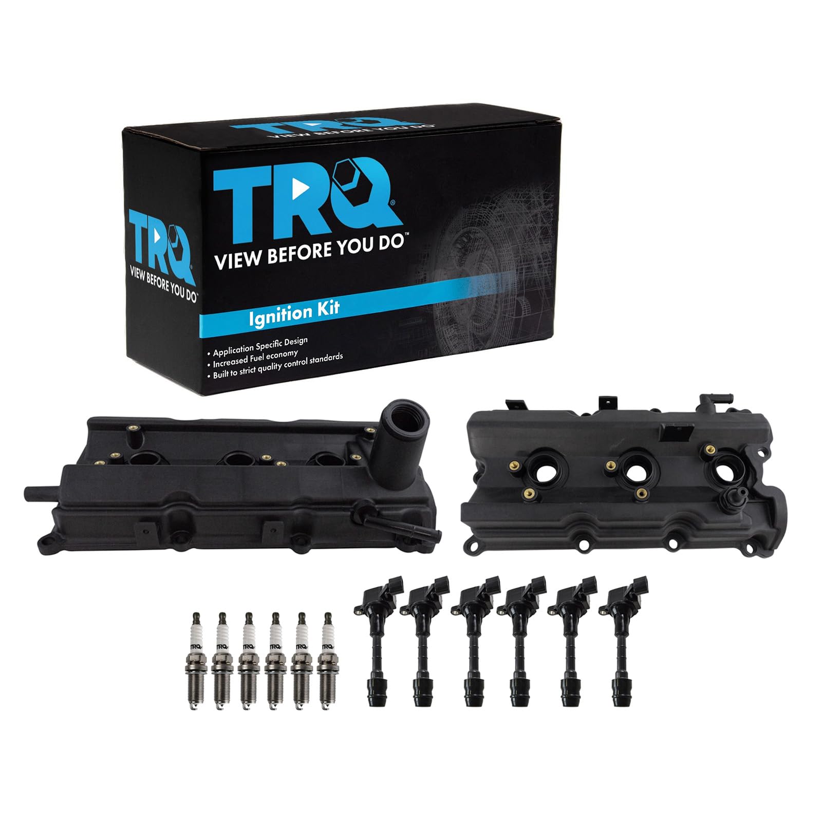 TRQ Ignition Coil & Spark Plug Kit - Compatible with 2003-2008 INFINITI FX35, 2003-2006 G35, 2006-2008 M35 & Nissan 350Z - High Performance Engine Ignition Parts for Smoother Acceleration & Fuel Efficiency